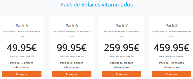precios del pack de enlaces vitaminados de enlazalia